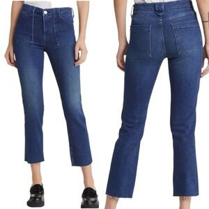 FRAME Le High Straight Trapunto crop. EUC